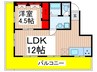 ラレーブ津田沼 1LDKの間取り