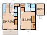 セードルハウス 1DKの間取り