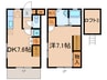 セードルハウス 1DKの間取り