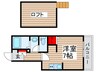 グランカスケードみのり台 1Rの間取り
