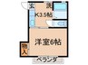 ラフォーレ絹山Ｐ－２ 1Kの間取り