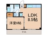 ベルメゾン山王 1LDKの間取り