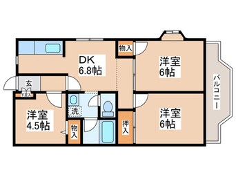 間取図 グリ－ンパ－ク田園１５号