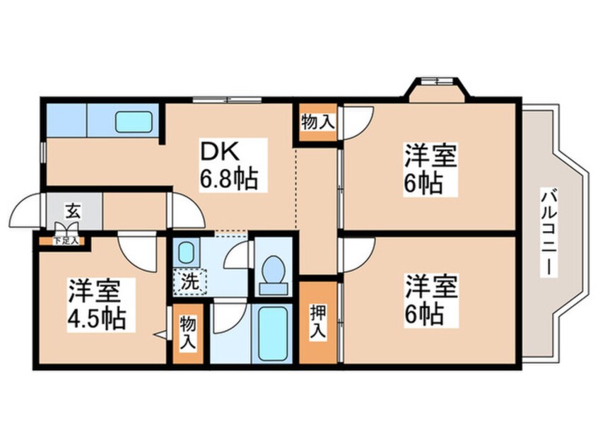 間取図 グリ－ンパ－ク田園１５号