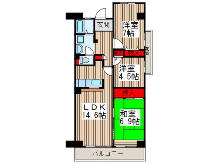 間取図 コ－ポレ－ト浦和中島１号棟
