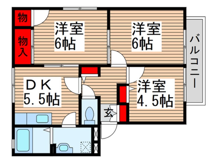 間取図 ディアス北柏A棟