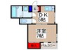 浦和コート 1DKの間取り