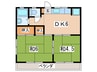 たちばなハイツC 2DKの間取り
