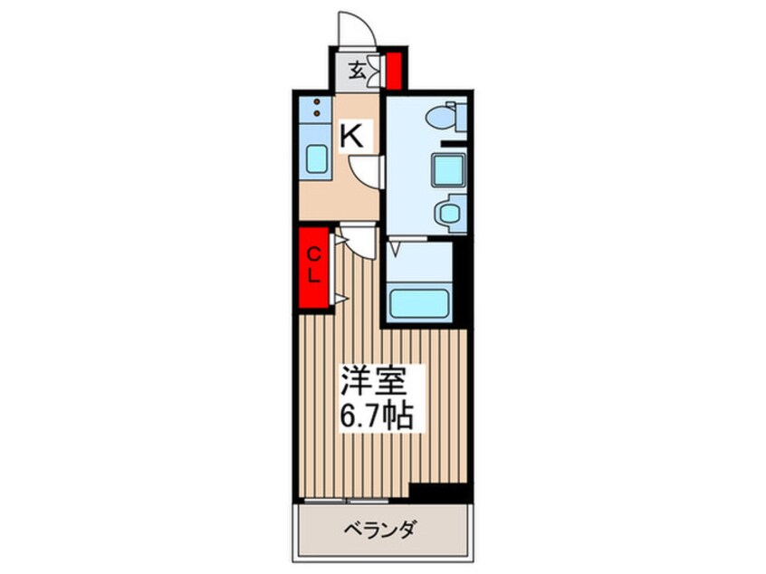 間取図 ｹｰﾃﾞｨｰｴｯｸｽﾚｼﾞﾃﾞﾝｽ原木中山