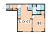 エスワンハイツ高ヶ坂 1LDKの間取り