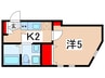 ベルヴィル壱番館 1Kの間取り