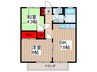 森下ハイツ  Ｄ棟 2DKの間取り