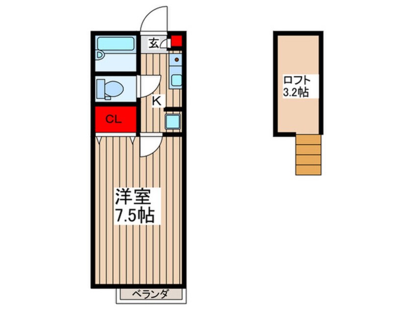 間取図 ﾒｲﾝｼﾃｨｶﾞｰﾃﾞﾝ ﾚｼﾞﾃﾞﾝｽ吉川