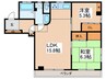 佐藤マンション 2LDKの間取り