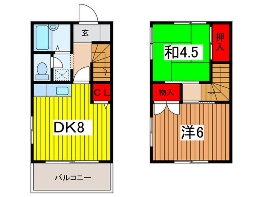 間取図 メゾネット中尾