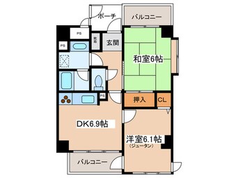 間取図 ライオンズヒルズ秦野(408)