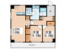アリビオお花茶屋Ⅱ 2LDKの間取り