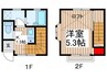 パークヒルズ鴻巣 1Kの間取り