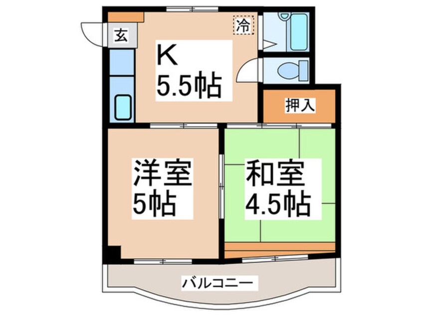 間取図 ヒルズ梅野