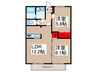 パルメゾン 2LDKの間取り