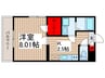 ロイヤルブルーム川越 1Kの間取り