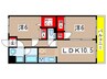 ロイヤルコーポ椿森 2LDKの間取り