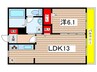 グランソレア－ド 1LDKの間取り