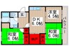 柏沼南台サンパワーA（209） 3DKの間取り