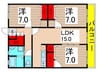 ユネックスパレス 3LDKの間取り