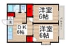 フェニックス 2DKの間取り