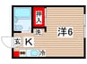 エクセレンス国立 1Kの間取り