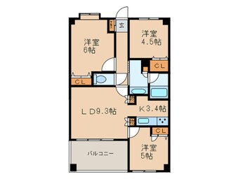 間取図 プリムローズ南町田（６０３）