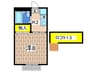 ア－バンハウス 1Kの間取り