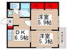 エステート寺田 2DKの間取り