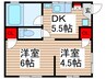 コーポコスモスⅠ棟 2DKの間取り