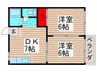 フォーブル西船橋 2DKの間取り