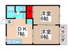 フォーブル西船橋 2DKの間取り