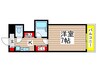 ミリアビタ海神 1Kの間取り