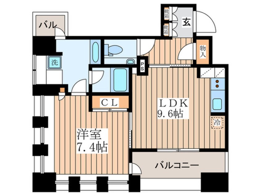 間取図 ﾊﾟｰｸｱｸｼｽ月島ﾏﾁｭｱｽﾀｲﾙ(5階)