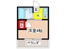 テラスⅠ 1Kの間取り