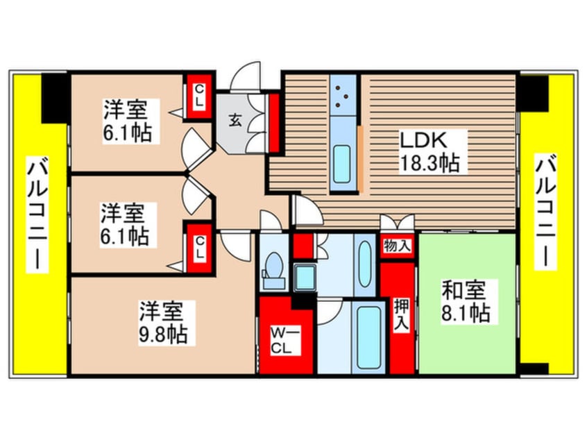 間取図 ルネ・アクシアム（805）