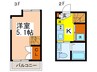 スエルテ小竹 1Kの間取り