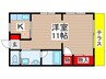 タカラフラットⅡ 1Kの間取り