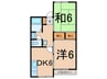 ロイヤル天水 2DKの間取り