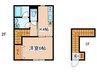 ミライズコート 1Kの間取り