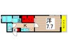 ラピス綾瀬 1Kの間取り