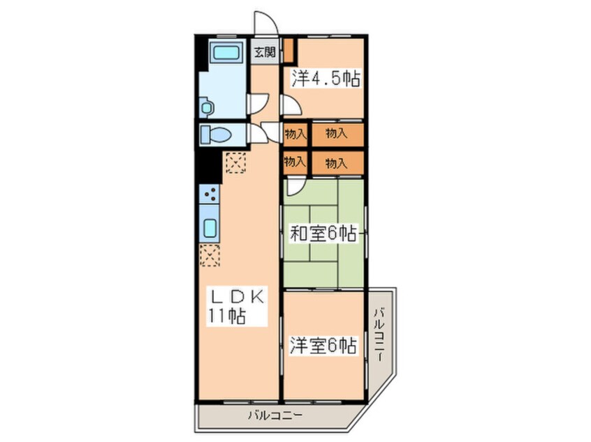 間取図 府中マンション(701)