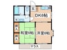 新緑ハイツ 2DKの間取り