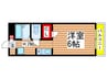 ナリッシュアレイ 1Kの間取り