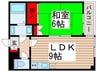 スカイコートビル 1LDKの間取り